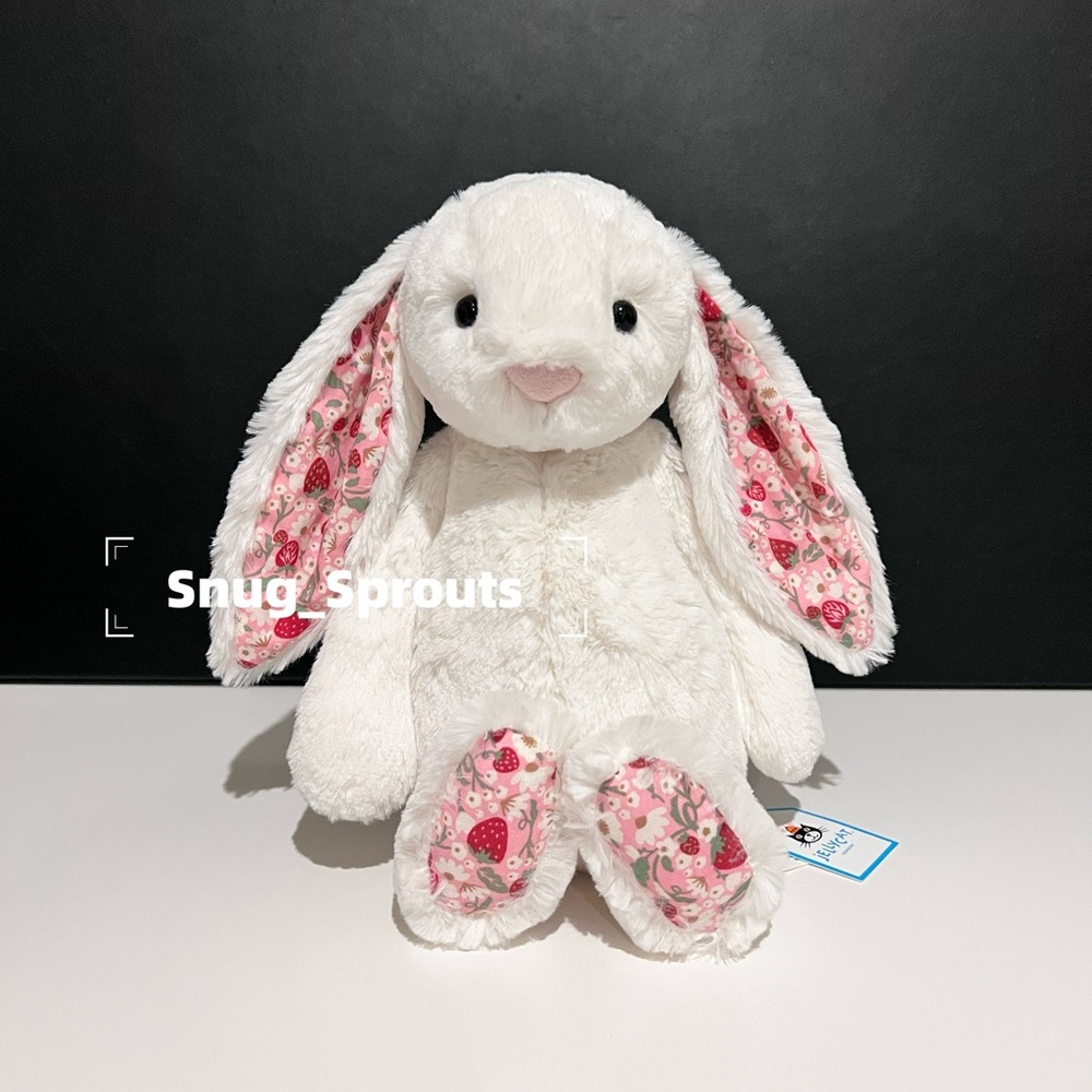 NWT Jellycat Medium 12" Blossom Cream Bunny Berry Authentic SWEET face!